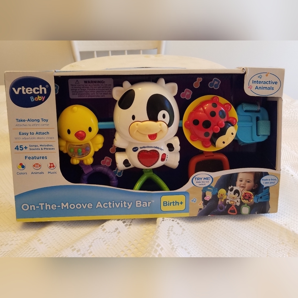 NIB Vtech  Baby On the Moove Acticity Bar Interactive Animals Toy Bar Birth +